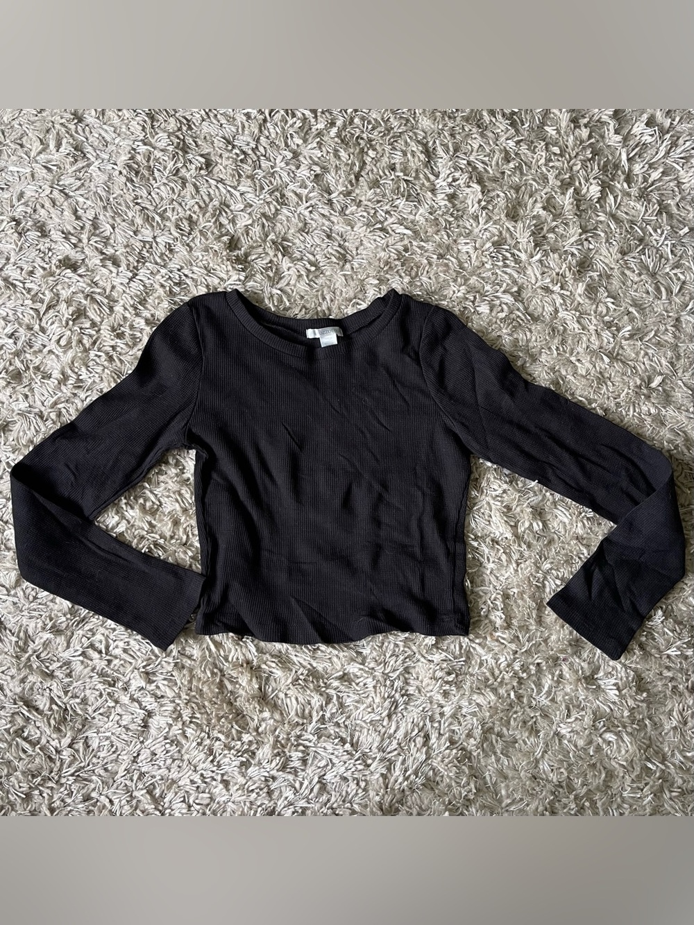 Bozzolo Black long sleeve Crop Top